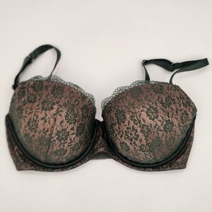 Victoria's Secret Dream Angels Lined Demi Lace Bra Olive Green 32DDD
